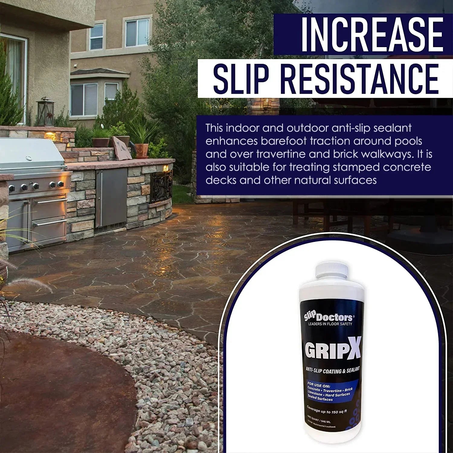 Concrete for and GripX Coating Outdoor and Non-Slip Indoor Tiles, Sealant