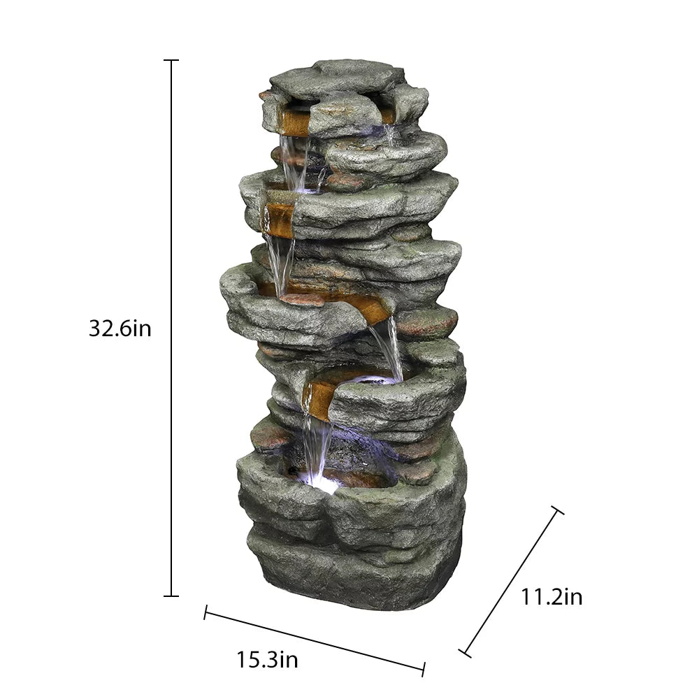 Fountain with BMTBUY Lights Led Rock Water 32.6inches