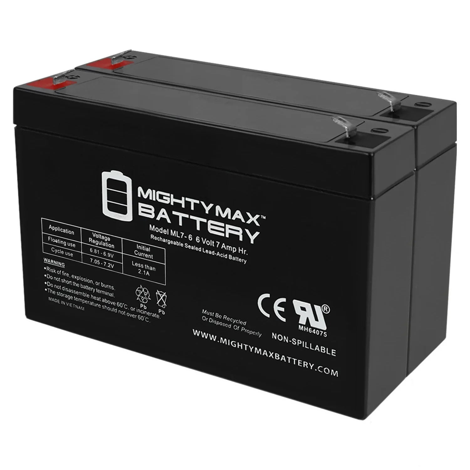 Mini SLA F1 6V 2 for Battery Motos 7Ah - Pack MM-GB81A 12v Go-Kart