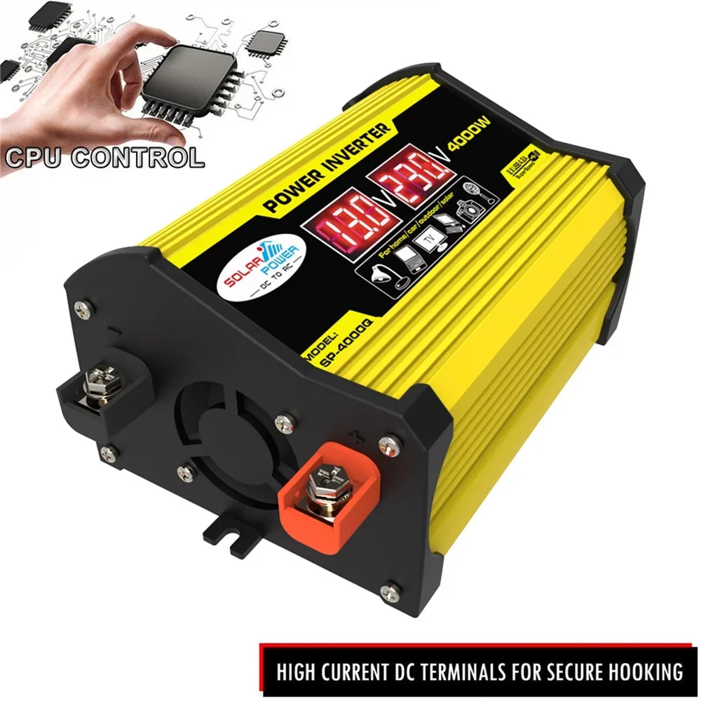 4000W Inverters Transformer Car Dual Modified Inverter Gecheer Display DC12Volt Portable USB SineWave AC110220Volt To Inverters Auto Inverter Power