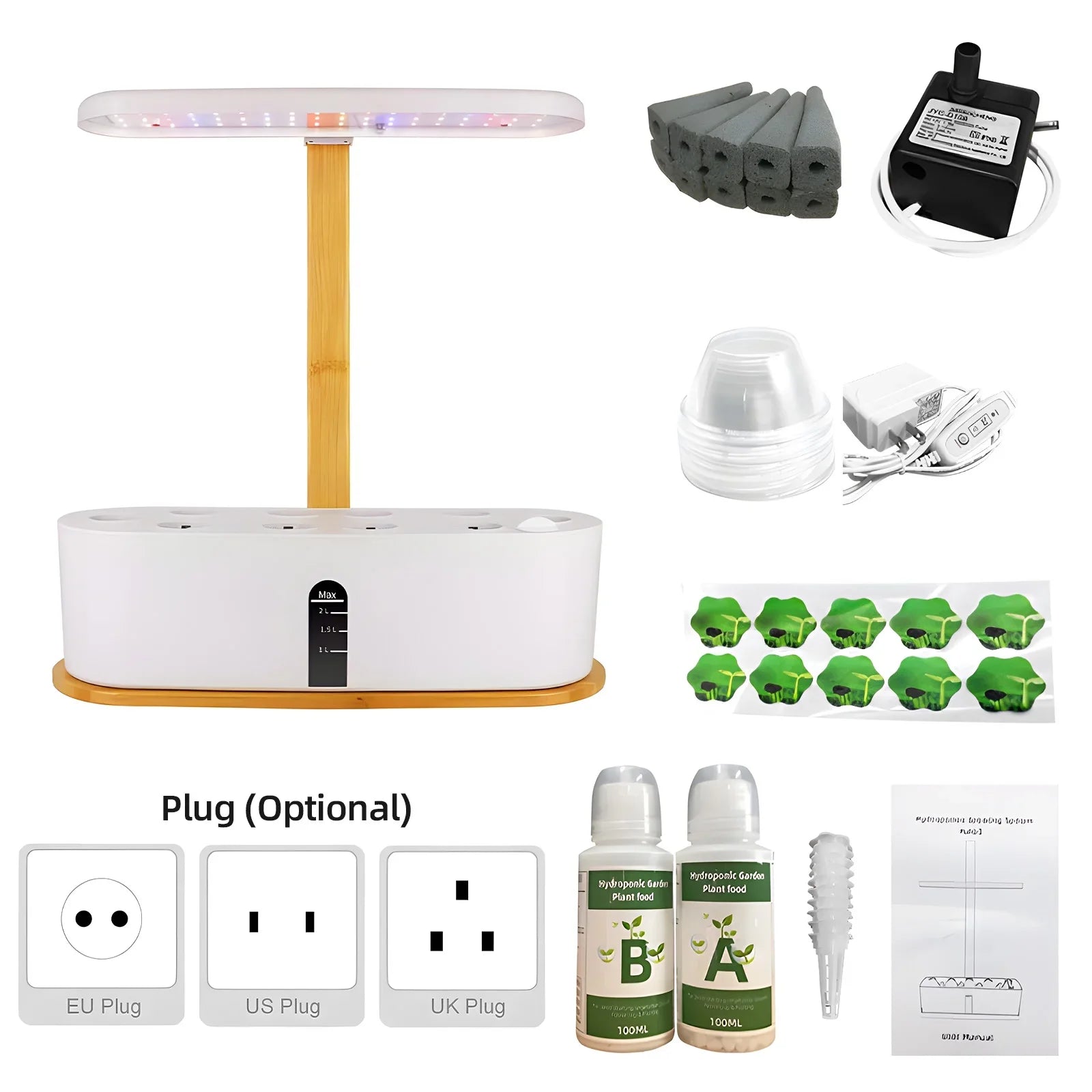 Quiet Smart Mizuh Walmeck 10 Plant 72led Pods Indoor 10 Flower Fruit 20w Kit 72led 20w Quiet 72led Pods 20w Adjustable lamp,Pump Pods Adjustable Flower Adjustable Indoor Kit Growth