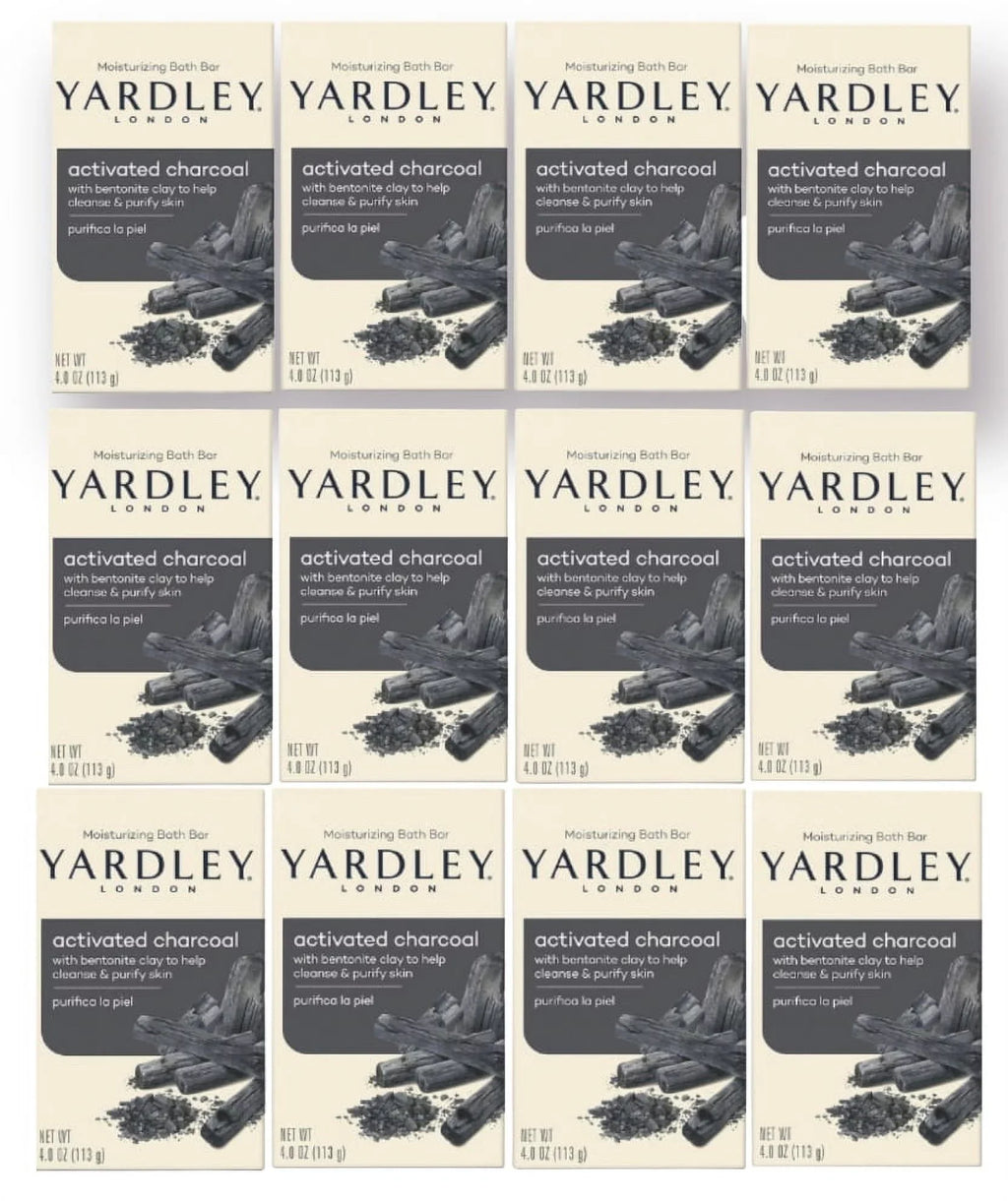 Pack) Activated - Yardley Soap Bar - London Charcoal of (12