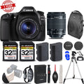 Canon -64GB | Battery Kit 80D Ext STM Wrist DSLR Lens Camera with 18-55mm Grip | Eos