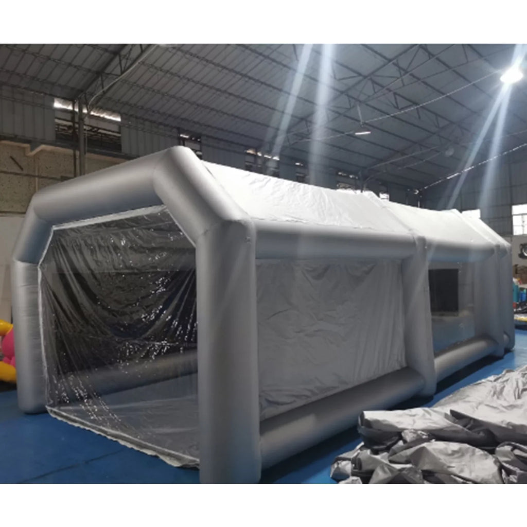 Booth Inflatable Spray Blower Portable 26x13x10ft System Miumaeov Transparent Mobile and Built-in Paint Tent Paint Booth Air Paint with Inflatable PVC Filter Spray Giant Windows Spray