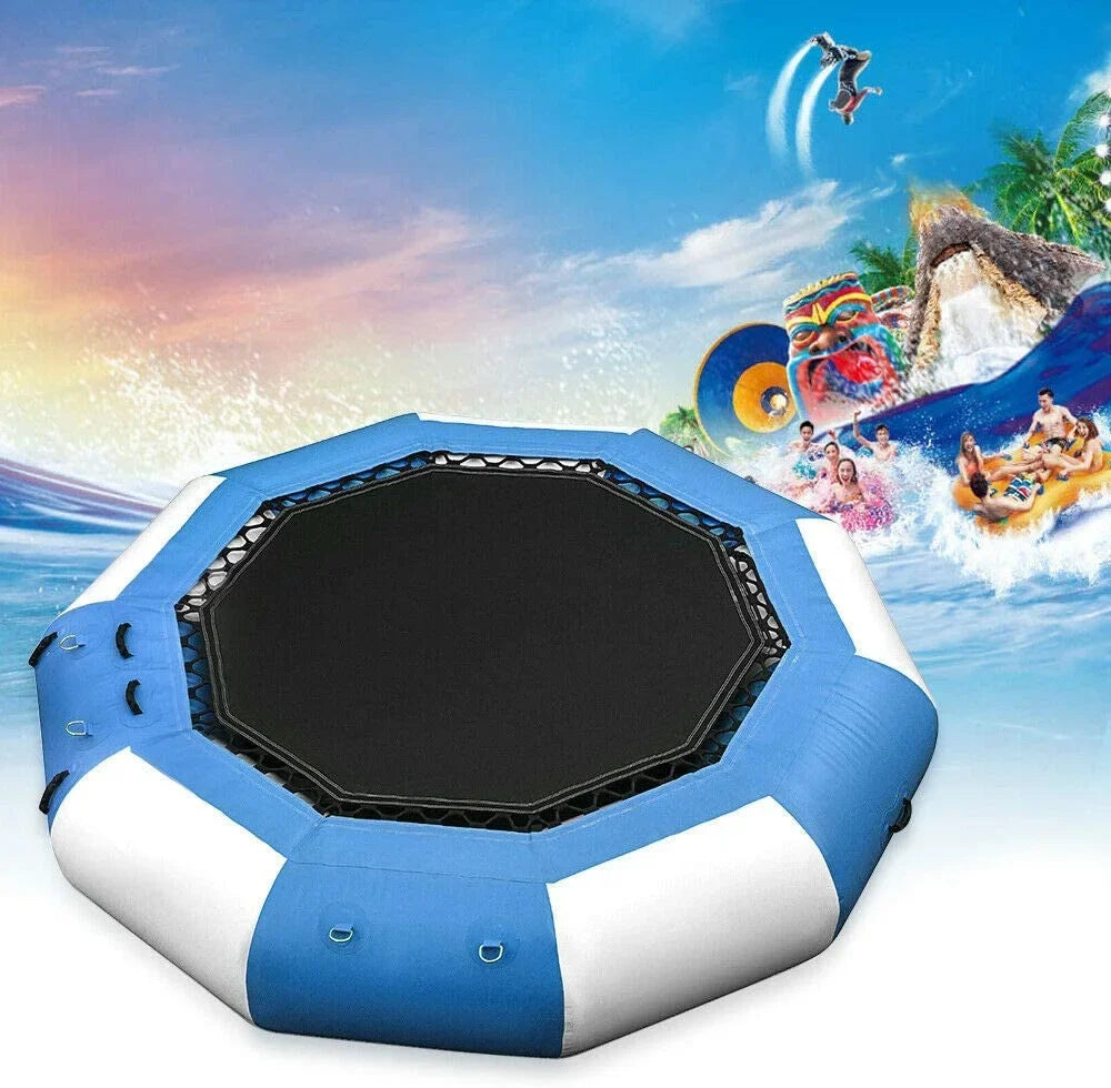 Floated Bouncer Jump Inflatable Trampoline Miumaeov Water 880lb Platform Jump Ring 17Ft Swimming 400kg/ Float Beach Pool