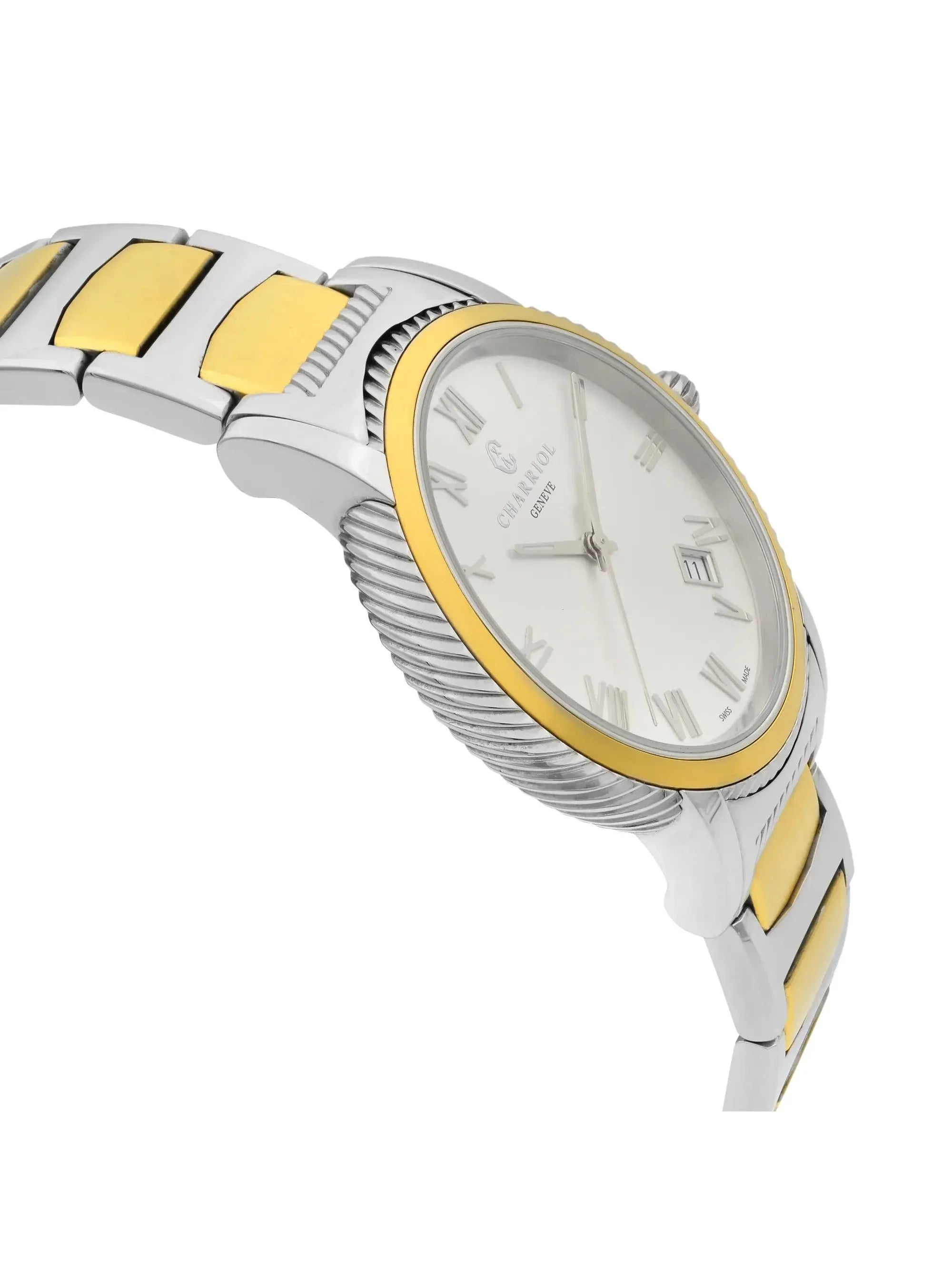 Watch Dial P40SY2.931.001 40mm Quartz Silver Steel Charriol New Men Parisii