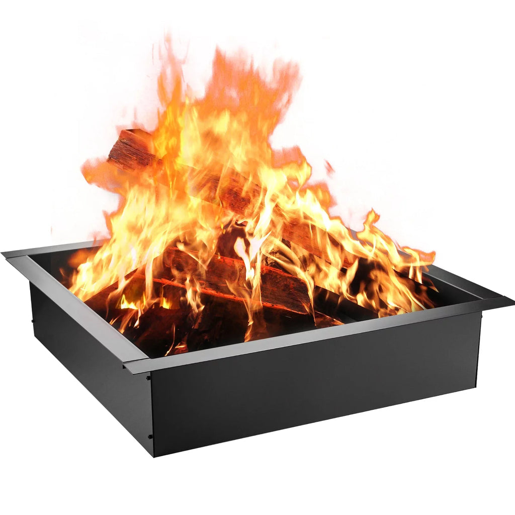 with with Fire DIY Ring, Patio, Bonfire Insert Simple Backyard Insert, Installation Liner Ring, Pit Pit 36" Outdoor, Fire Square Heavy Duty Steel for BENTISM Tongs Fire