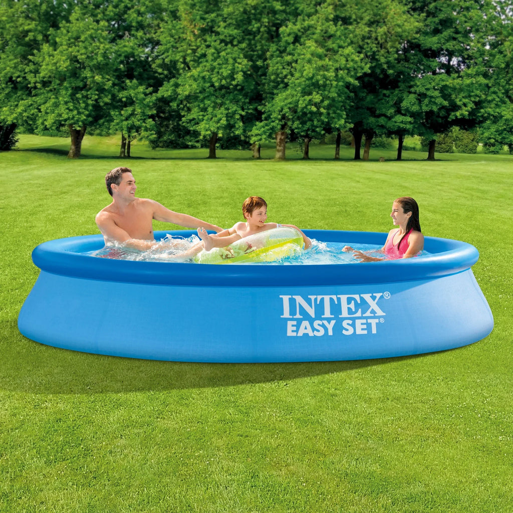 24" Swimming with x Inflatable Pool Ground Filter Set Intex 28117EH Easy Above 10'