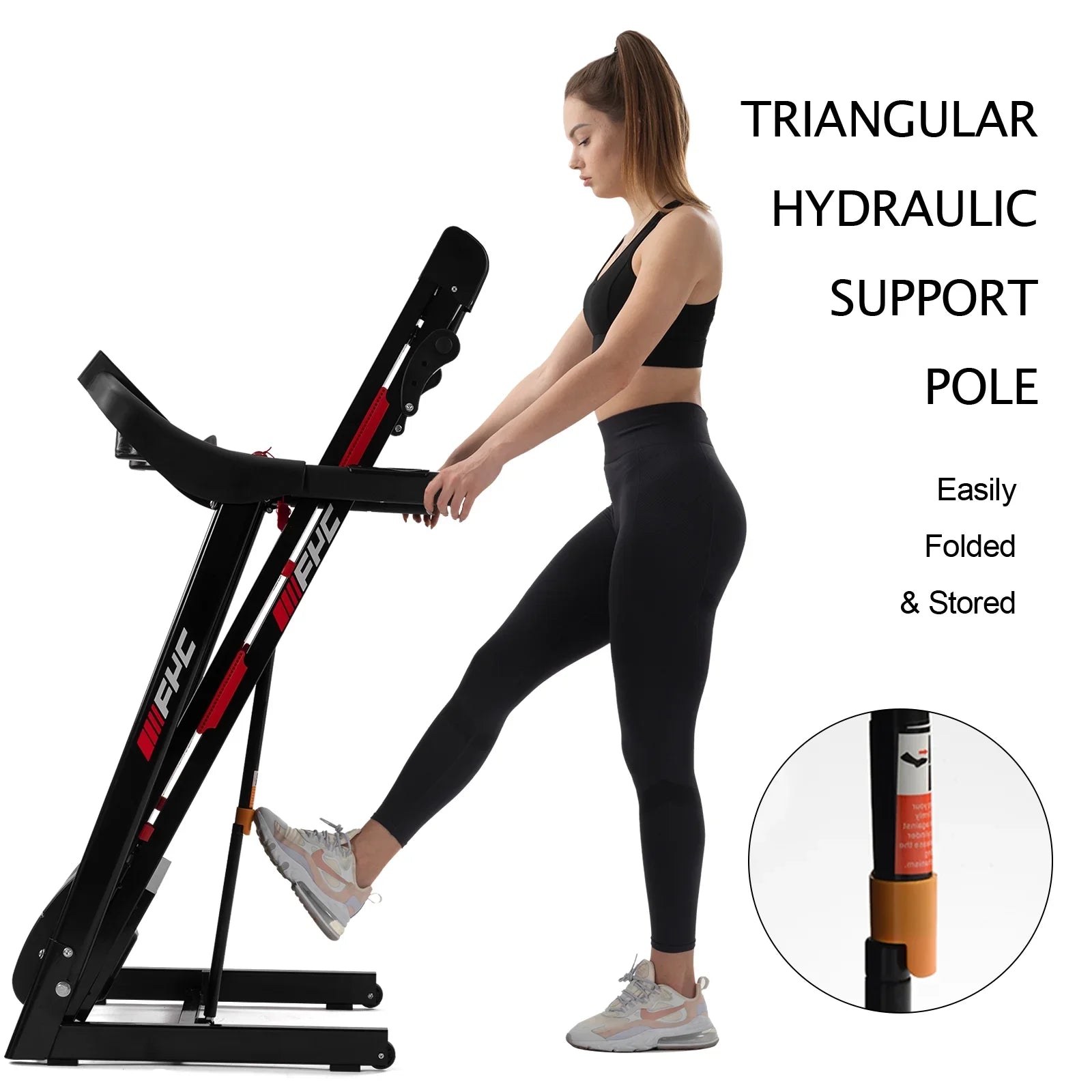 Home with Incline/, Max FYC Easily Gym Home Assembly, Workout 330 LBS Speed for Exercise Foldable Machine Capacity Electric - Treadmill 3.5HP Folding 16KM/H Running Weight Anself Treadmill