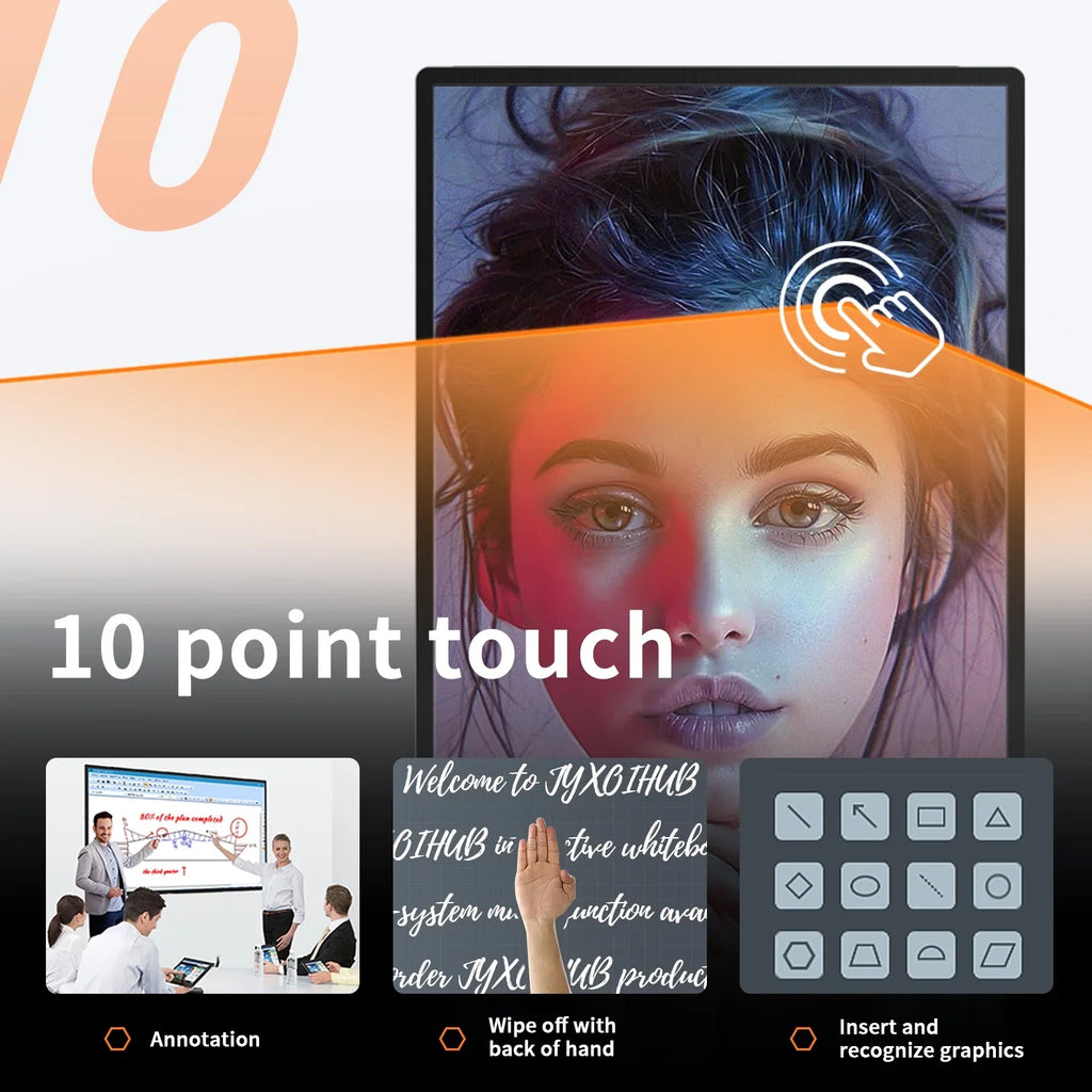 43 Whiteboard, Android for Inch Interactive Electronic iOS Mirroring Live inclued) Whiteboard, and Display for Classroom Board, and Advertising Smart Mount Screen (Wall JYXOIHUB from Streaming,