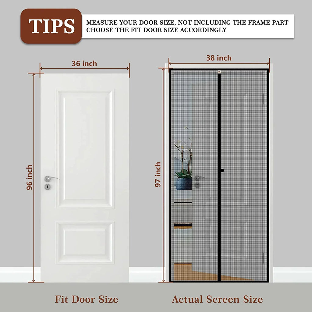 Yotache Size x Fits Fits Air Fresh 36 with Door 36" 96, Screen Size Enjoy Duty 97" Black x x Heavy Screen Screen 96" Door Doors Size Magnets 38" Door
