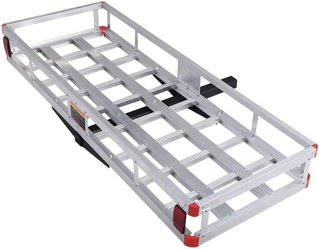 x Luggage 2” Truck, Vehicle Rack, Capacity 22” Receiver, x Trailer for Mount Hitch SUV, Carrier 7” Cargo Cargo Basket Car, Aluminum 60” 500LBS Fits