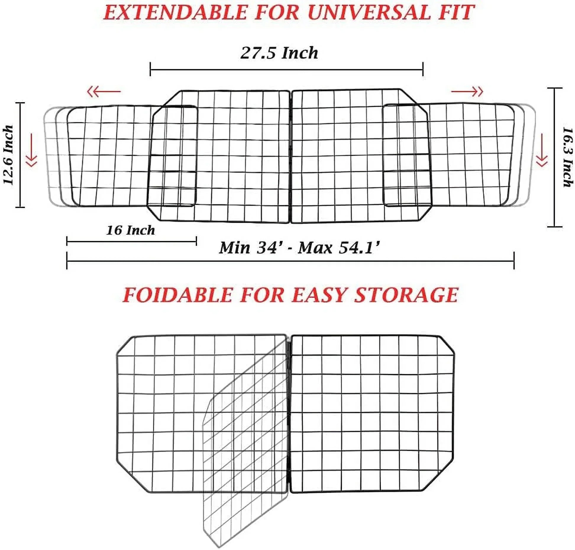 Dividers Wire Front Seat Pet Barrier Adjustable Cars in Barriers—Heavy Travel Vehicles, Cars Mesh Car with Black—Safety SUV, for Fence Duty Dog