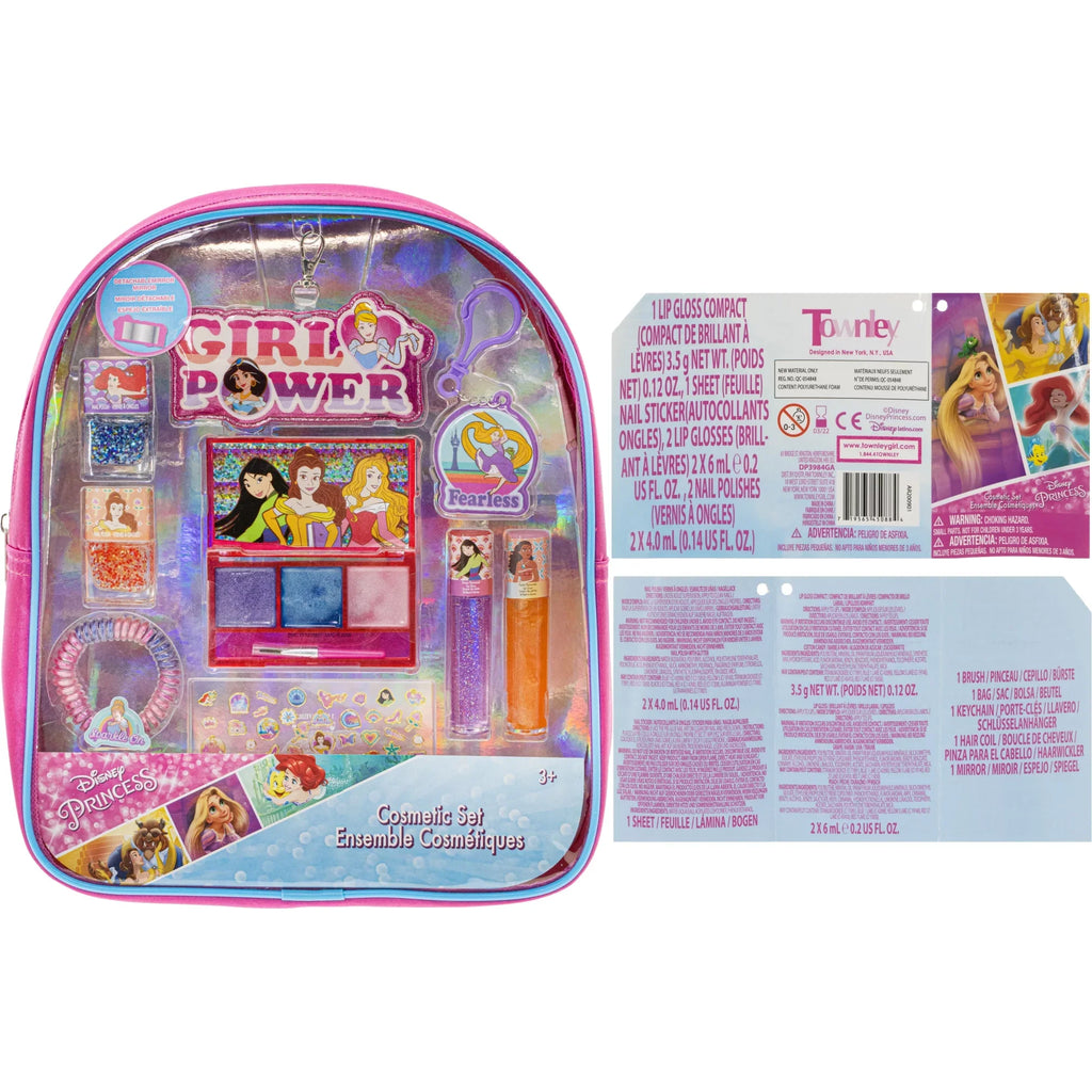 Beauty Cosmetic 3+ Girls, Townley Ages Girl Princess Backpack - Set for Disney Makeup