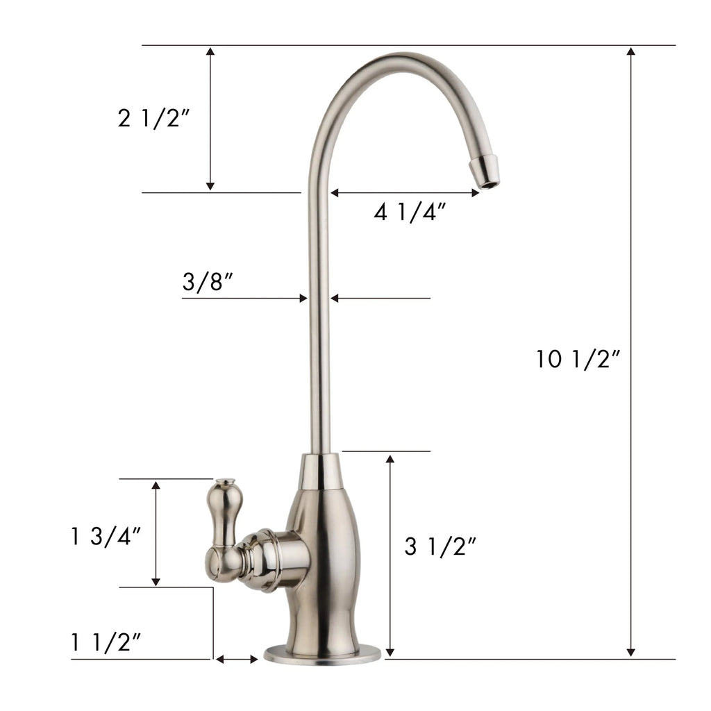 Heavy Nickel iSpring Water, Bar Reverse High RO Sink Brushed Faucet, Kitchen Drinking Spout Osmosis, GK1-BN Contemporary Duty
