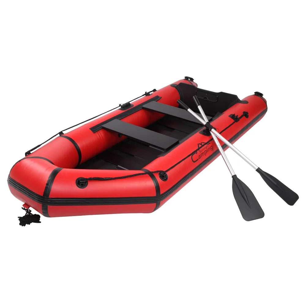 10ft Water Boat Adult 330kg Black PVC Survivals Assault Red Camping