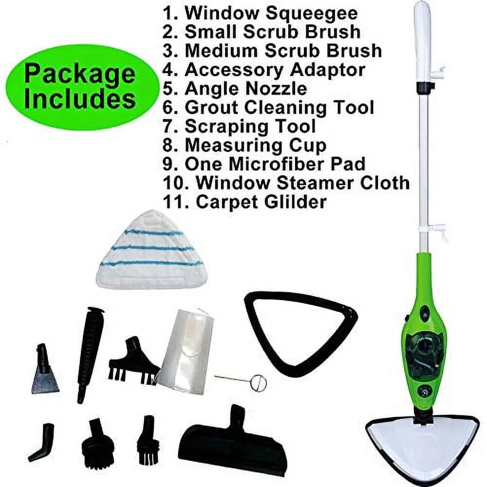 Multi-Function of Heating Fast 10 ml, Mop Types 3.5M 300 Stream 1500 1, for 20 All Carpet/Floor, Up, Clearner In Wire, White/Green Steam W, sec Suitable