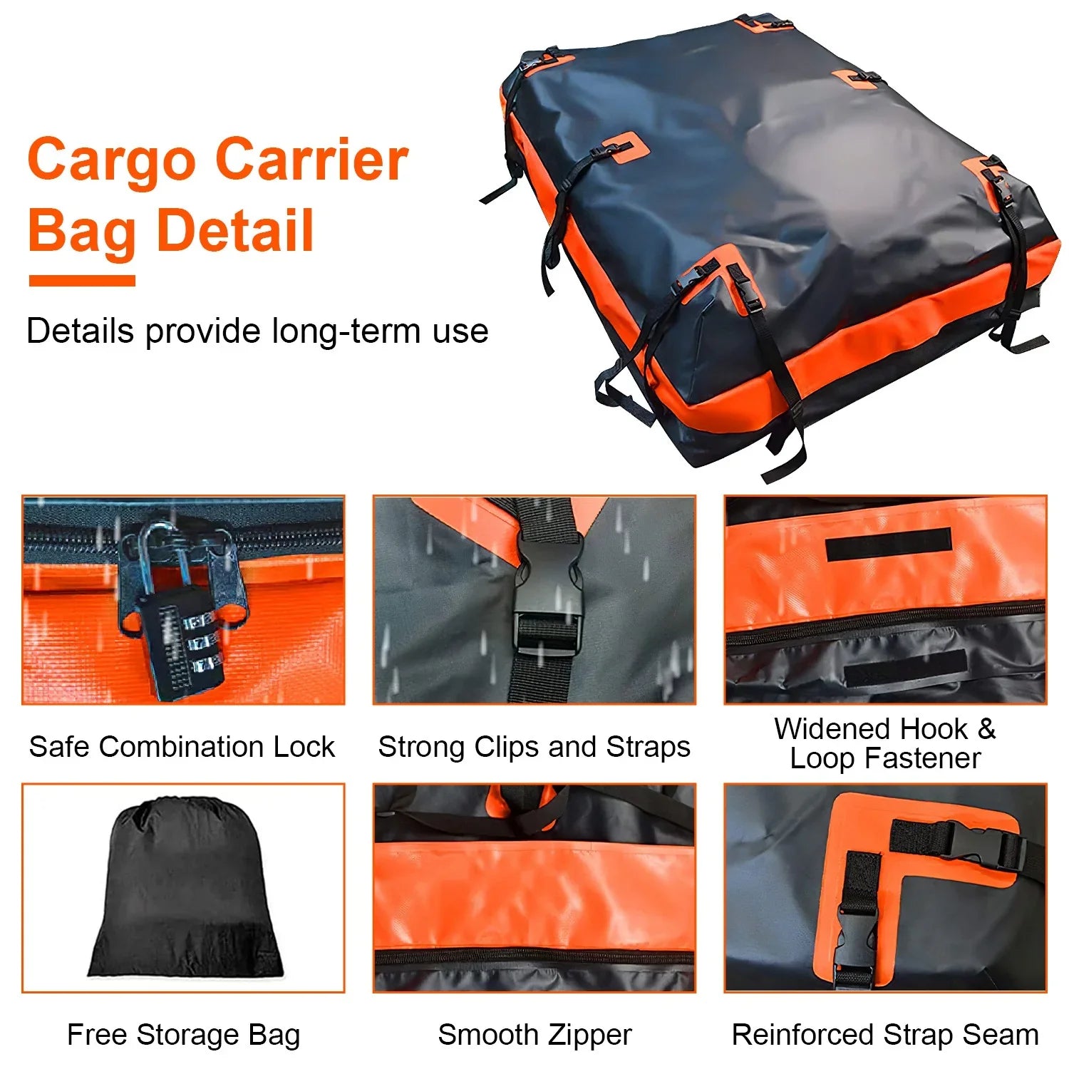 16 Bag Cubic Storage Vehicle, Carrier Large Waterproof Black Cargo Luggage Car feet Bag for Suit Anti-Slip Carriers iMounTEK Storage All Travel Mat Suv Rooftop