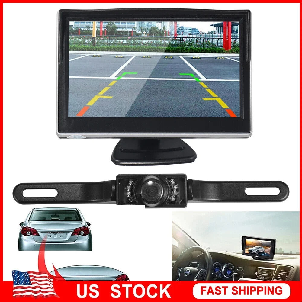 Monitor Night Car HD Waterproof 5" Paddsun Rear Kit View Backup Vision Camera Wireless