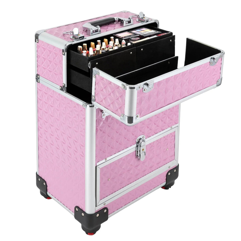 Drawers Professional Box Storage Pink MIDUO Lockable Hair with Styling Tools Makeup Nail Embroidery Trolley