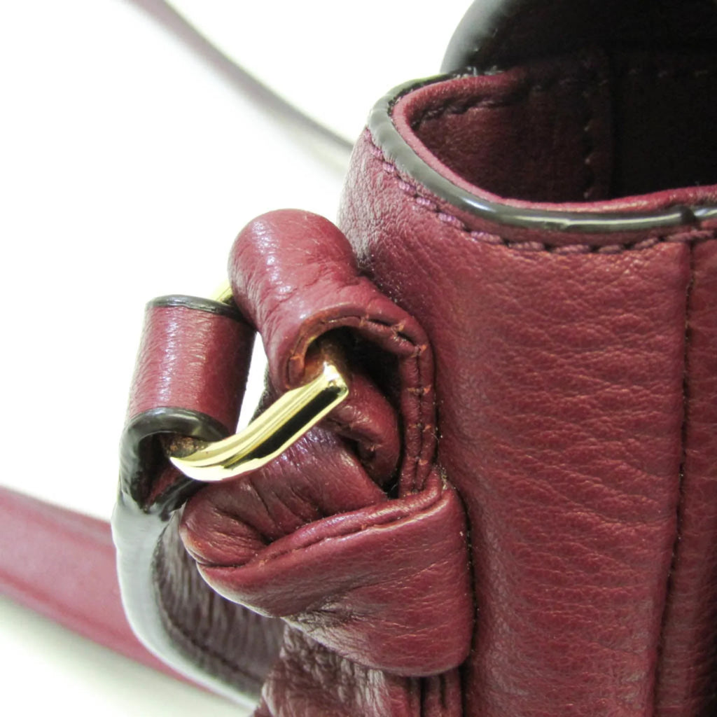 Women's Leather Bag Pre-Owned (Good) Burch Tory Bordeaux Shoulder
