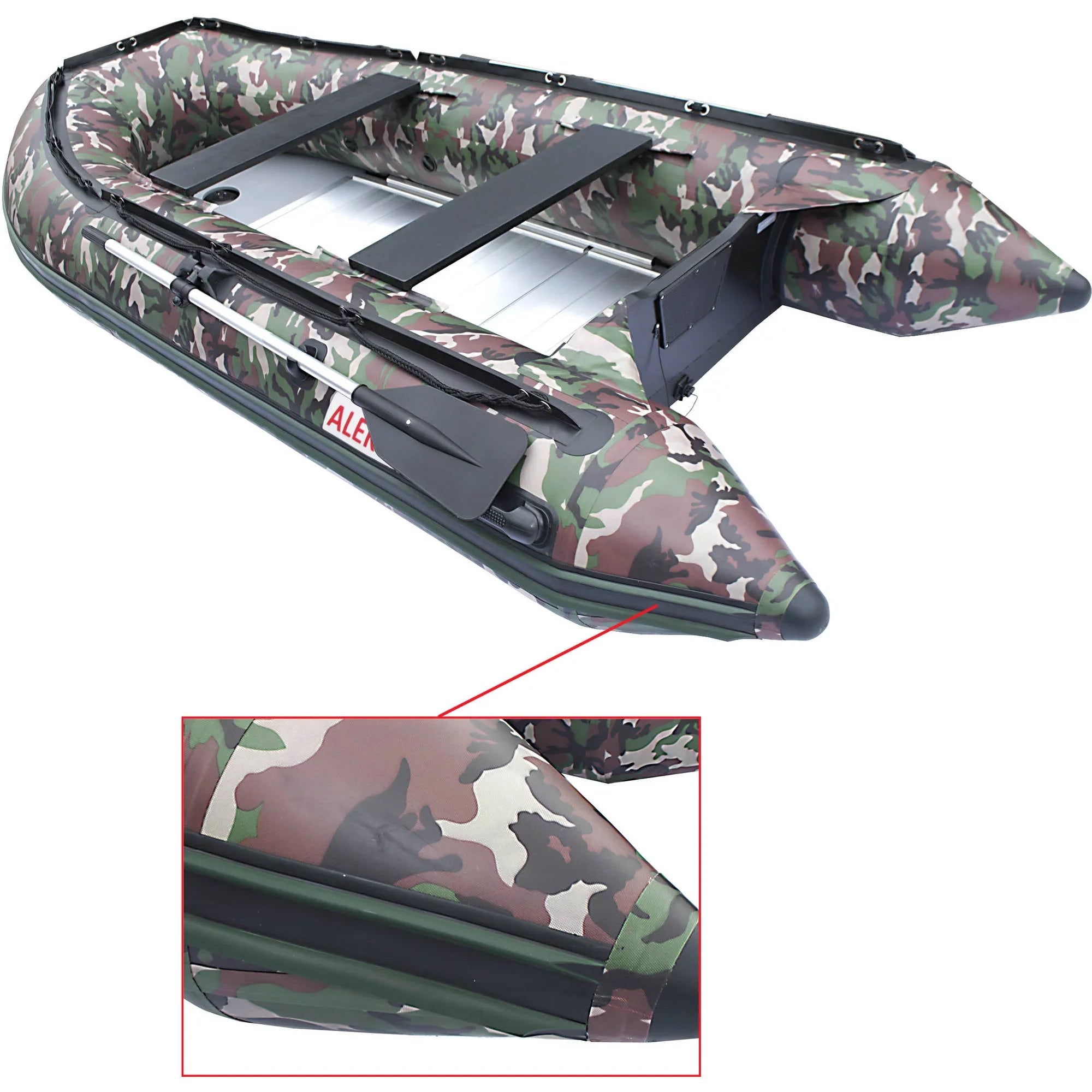 Raft Camouflage BT320CM 4-Person ALEKO - Boat Fishing feet 10.5 Inflatable