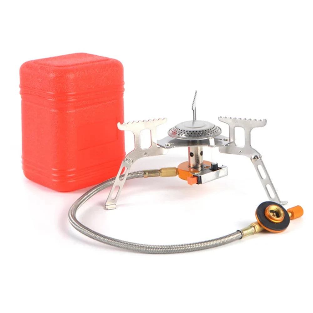 Camping Mini Pocket Stove, Silver Camping Gas Stove Split Stove, Folding Gas Stove
