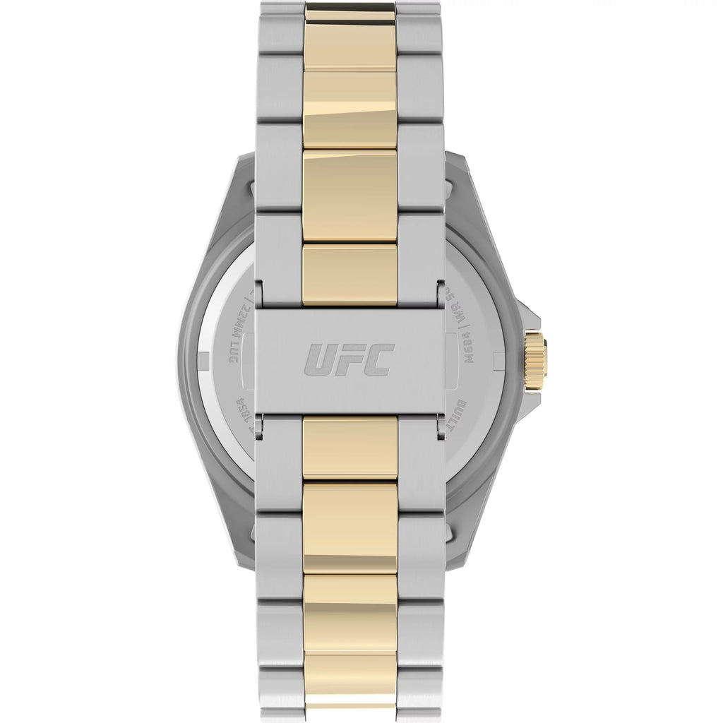 42mm Dial Men's Blue Timex Case Silver-Tone Strap Debut UFC - Watch Two-Tone