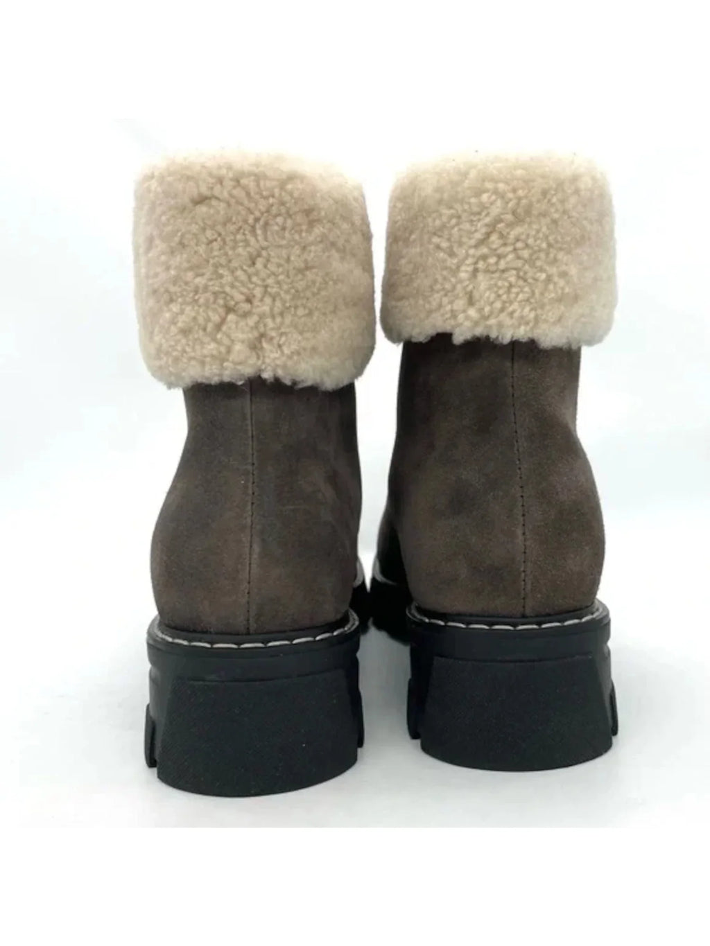 CANADIENNE Cushioned Womens Gray Block Heel Zip-Up Round M Abba Booties Toe Leather 6.5 LA Waterproof