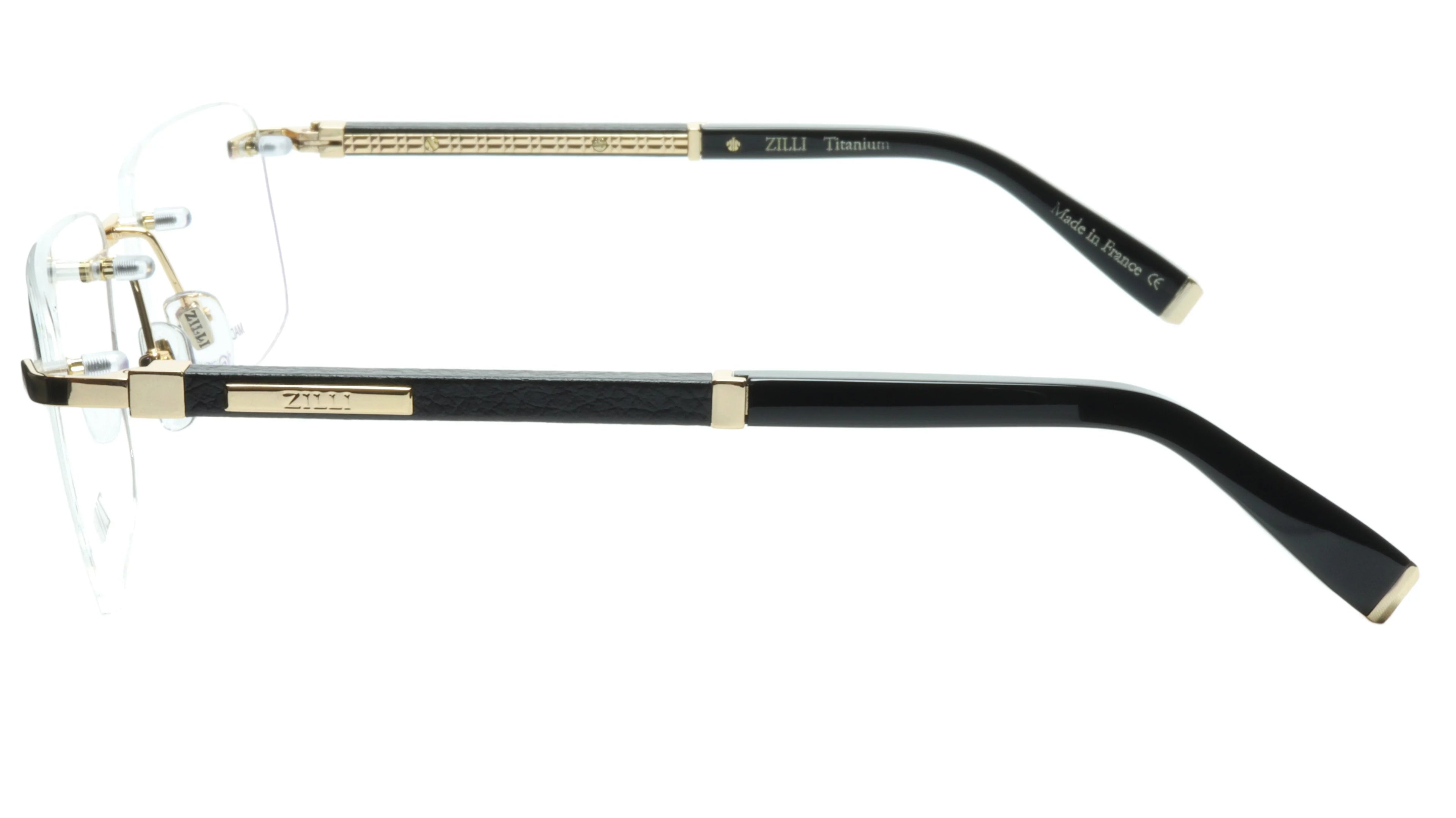 Real Quality Leather with Made Eyewear and Rimless Titanium High ZILLI