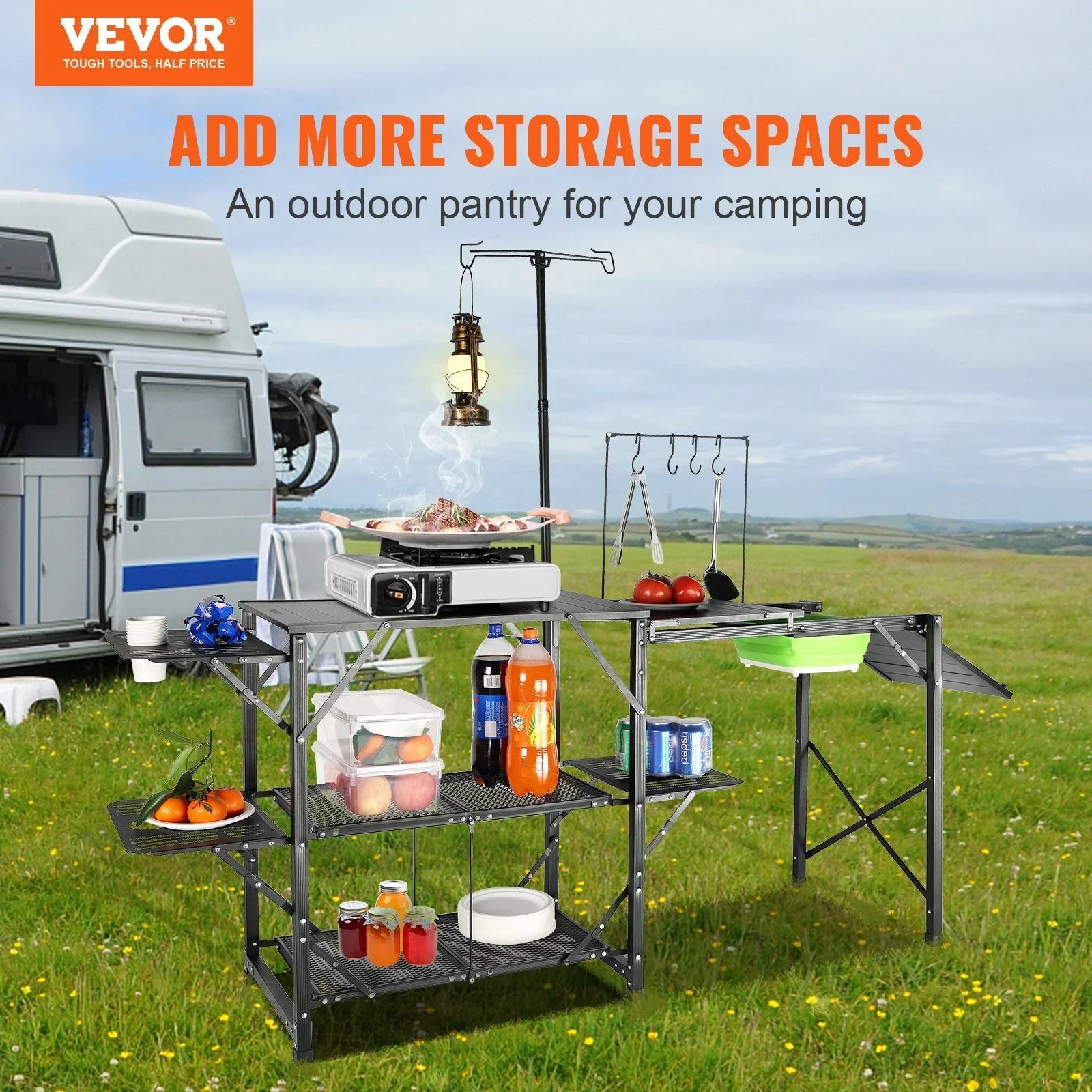 experiences Kitchen Enhance convenience - Camping outdoor with and Sink with - 13.7 durability! Portable Table