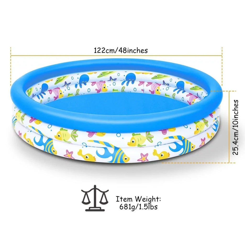 Up 48x10In Inflatable Ball Pool Foldable For Swim Pool 2 Center Kids Pool Blow Family Swimming