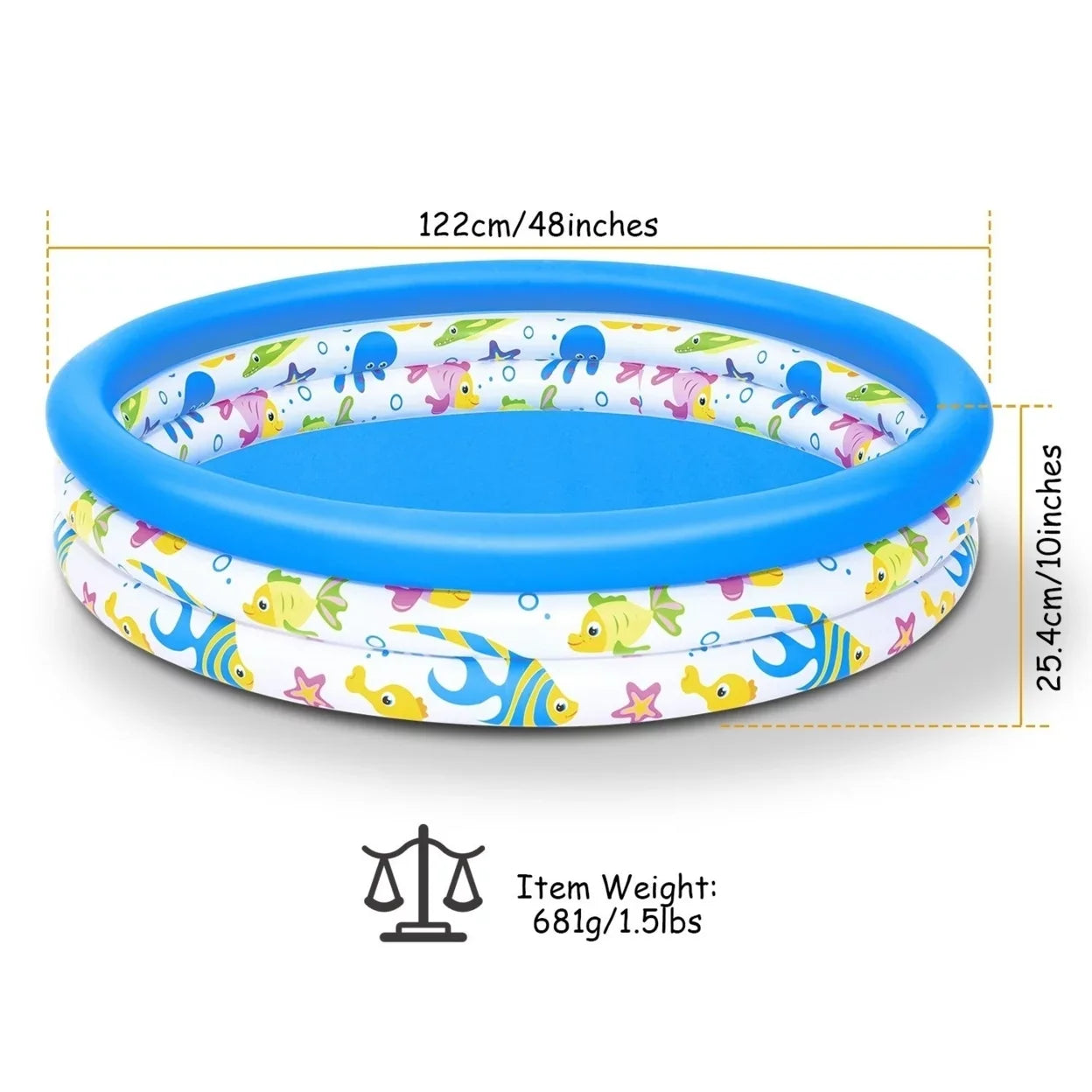 Up 48x10In Inflatable Ball Pool Foldable For Swim Pool 2 Center Kids Pool Blow Family Swimming