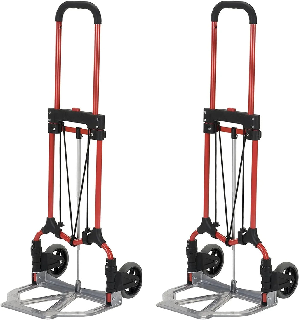 Steel (4 Personal Capacity Cart Luggage Truck Pack) Silver/Black Hand MCI Handle, W/Telescoping Folding 160Lb