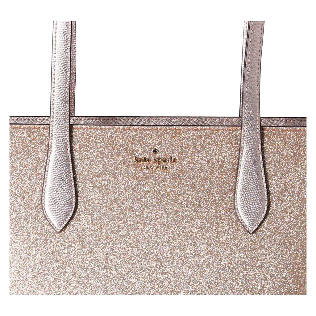 Holiday Tote Kate Top Bag Gold Spade Shoulder Glimmer Zip Large Glitter