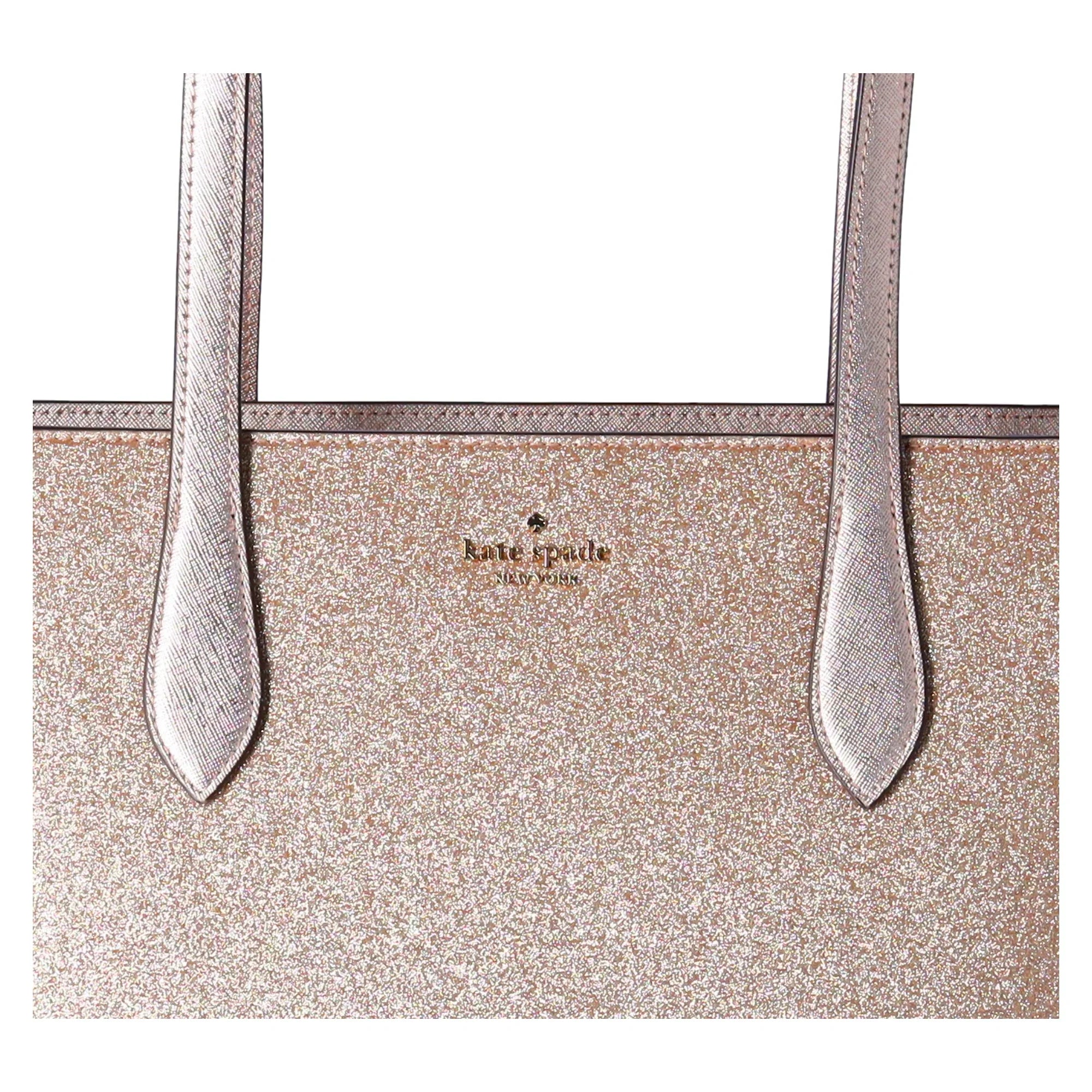Holiday Tote Kate Top Bag Gold Spade Shoulder Glimmer Zip Large Glitter