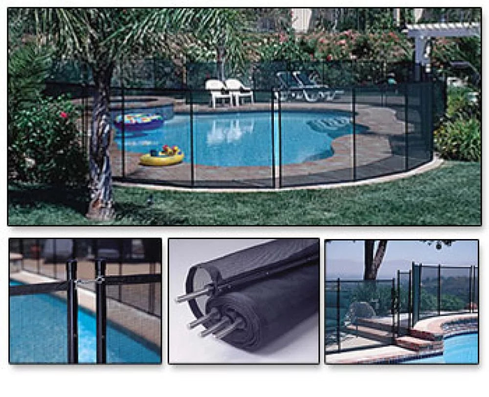 Safety GLI Swimming Panel - Black 10' Single x Inground Pool Fence - 5' Removable