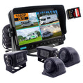 Camera Side 7 DVR Split Inch Rear 256GB Recorder mobile Camera Trailer- 1080P Monitor homes for Truck HD 4CH View SD Input Screen & 1080P Card HD Support CAMSLEAD Quad Rear System