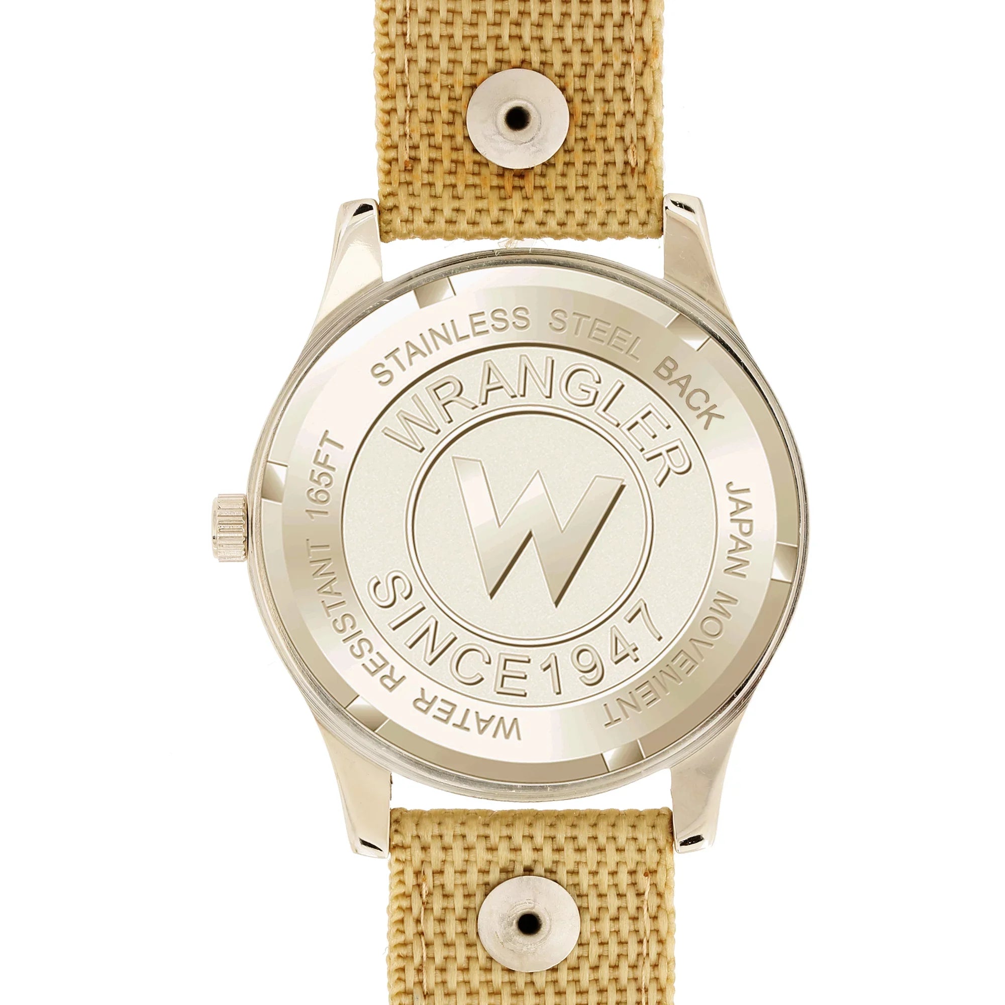 Round 48mm Dial, Wheat Wrangler Nylon Strap Natural Colored Watch Black