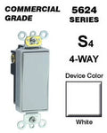 5624-2W Switch, White 4-Way Plus AC 20A Quiet Leviton Rocker 120/277VDecora