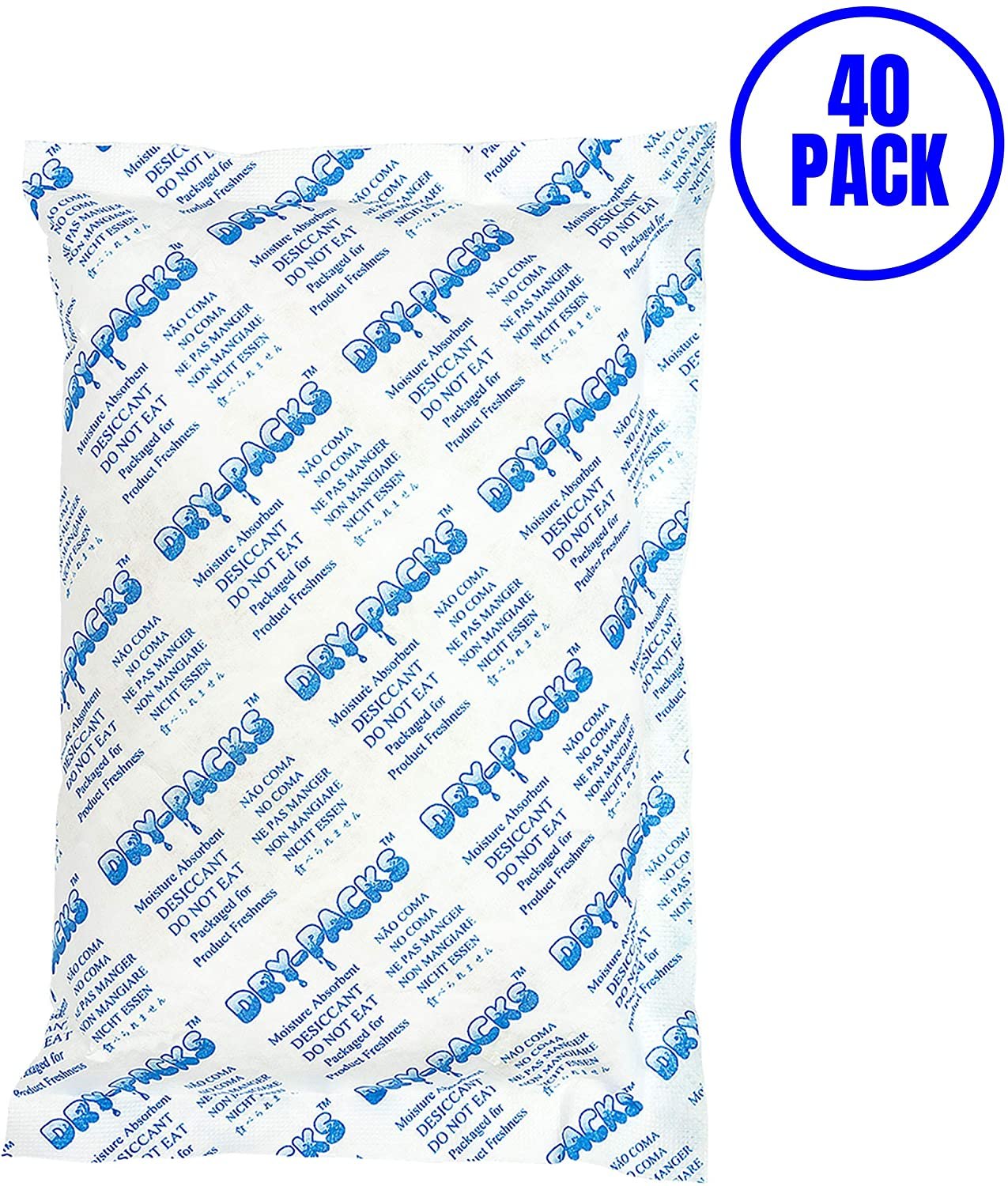 Dry-Packs Moisture in 448 Dehumidifier Gram Rechargeable Absorbs Gel Industries Silica Tyvek 40PK Absorbent