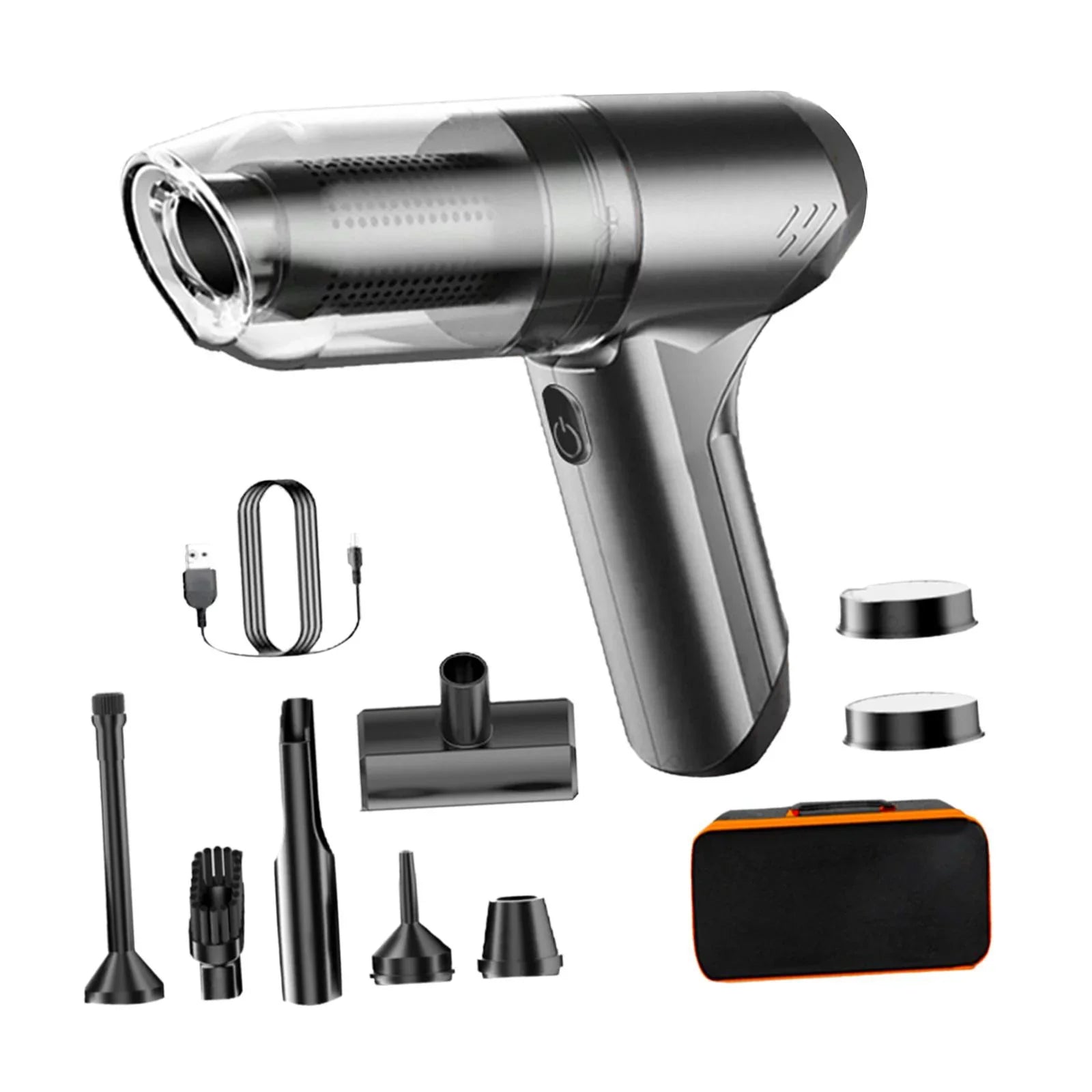 Handheld Compact with Storage with with Portable Floor Brush Bag bag Vacuum gray Cordless