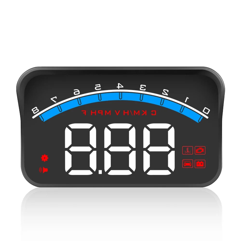 II Display Truck Head Tachometer Display Projector Up Speedometer Car HUD RV M6S Temperature/Voltage Carevas ODB Auto Speed/Water SUV 3.5" Universal LED
