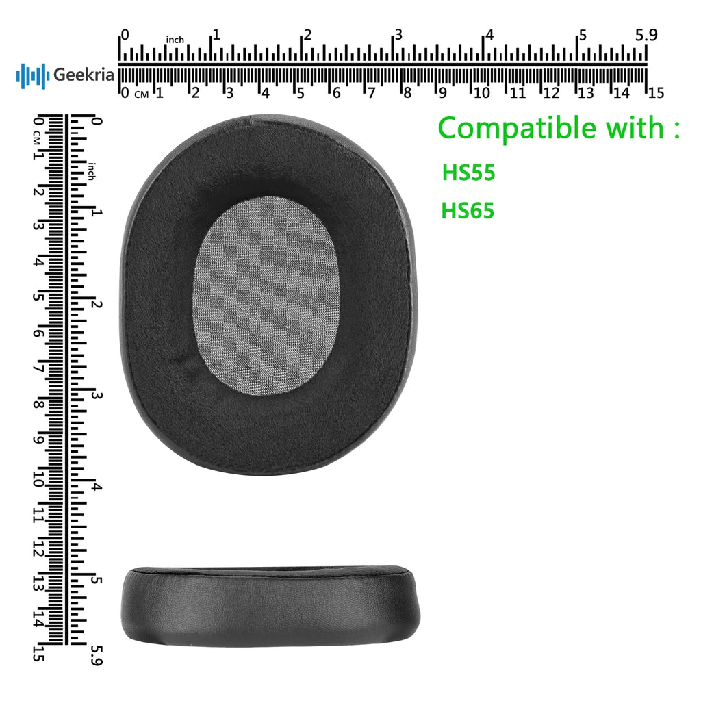 Geekria for Ear Velour Ear Pads Earpads, Hybrid (Black) Cushions, Cups Headphones Cover HS55, Parts Ear Replacement Comfort Corsair Repair Headset HS65