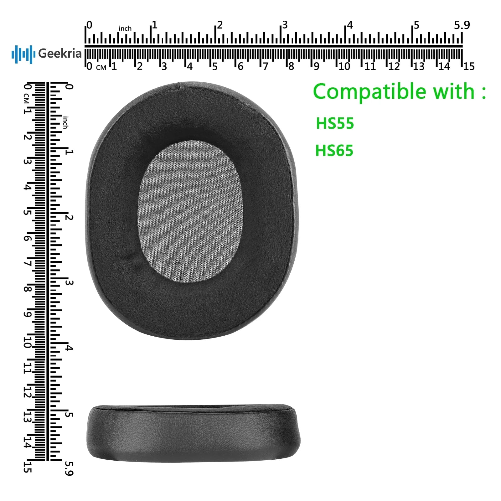 Geekria for Ear Velour Ear Pads Earpads, Hybrid (Black) Cushions, Cups Headphones Cover HS55, Parts Ear Replacement Comfort Corsair Repair Headset HS65