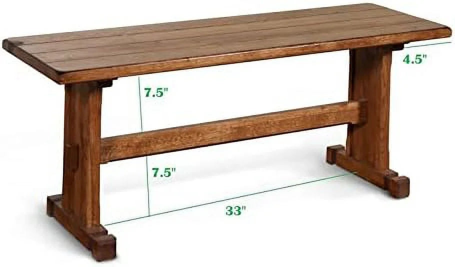 Oak 18.5" Farmhouse in LLBIULife Rustic Bench Wood Nook Side Sedona Mindi