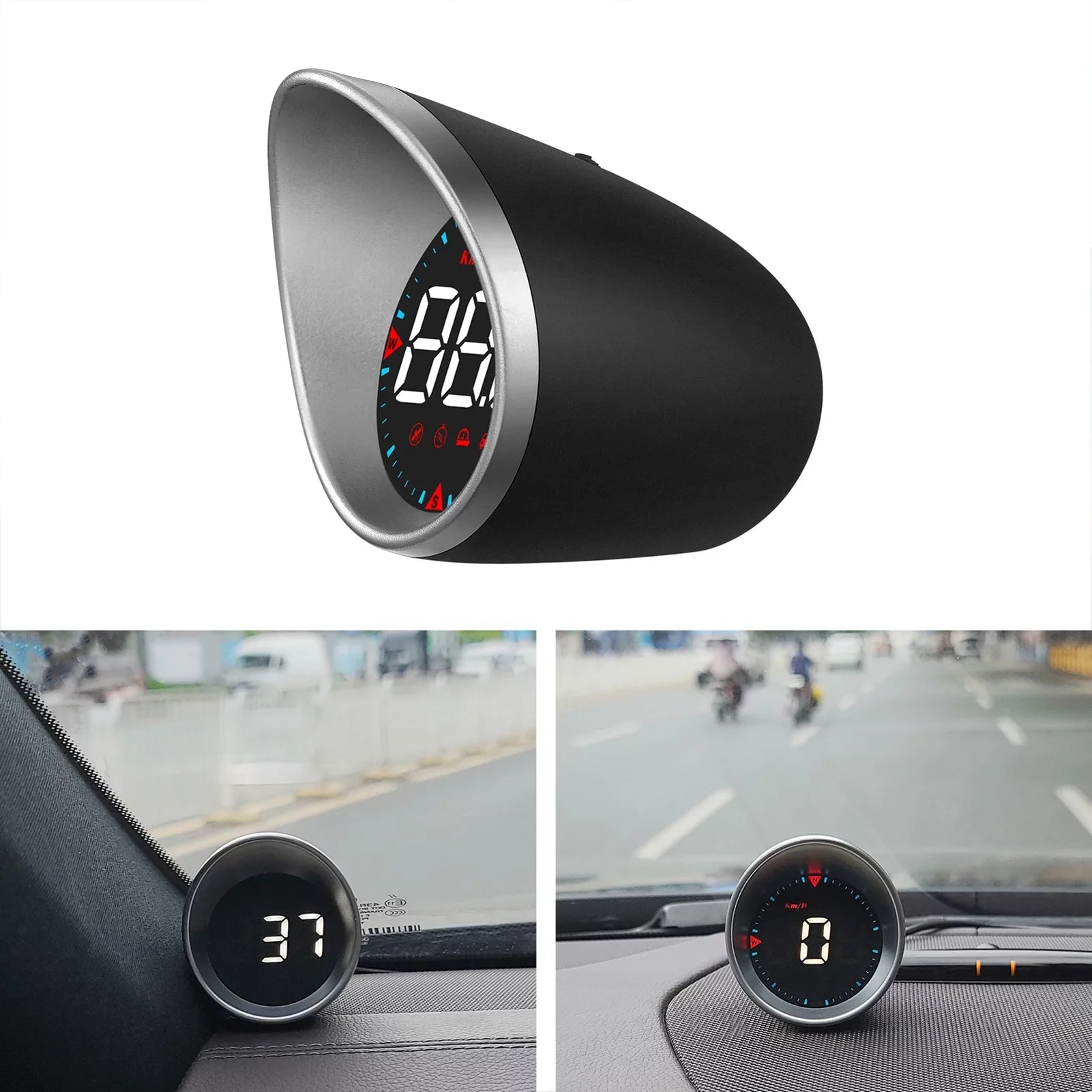 Alarm Driving Speedometer Fatigue Display Digital Meterk Driving Overspeed Compass Head-up Mileage, Car and Angle, Alarm Display