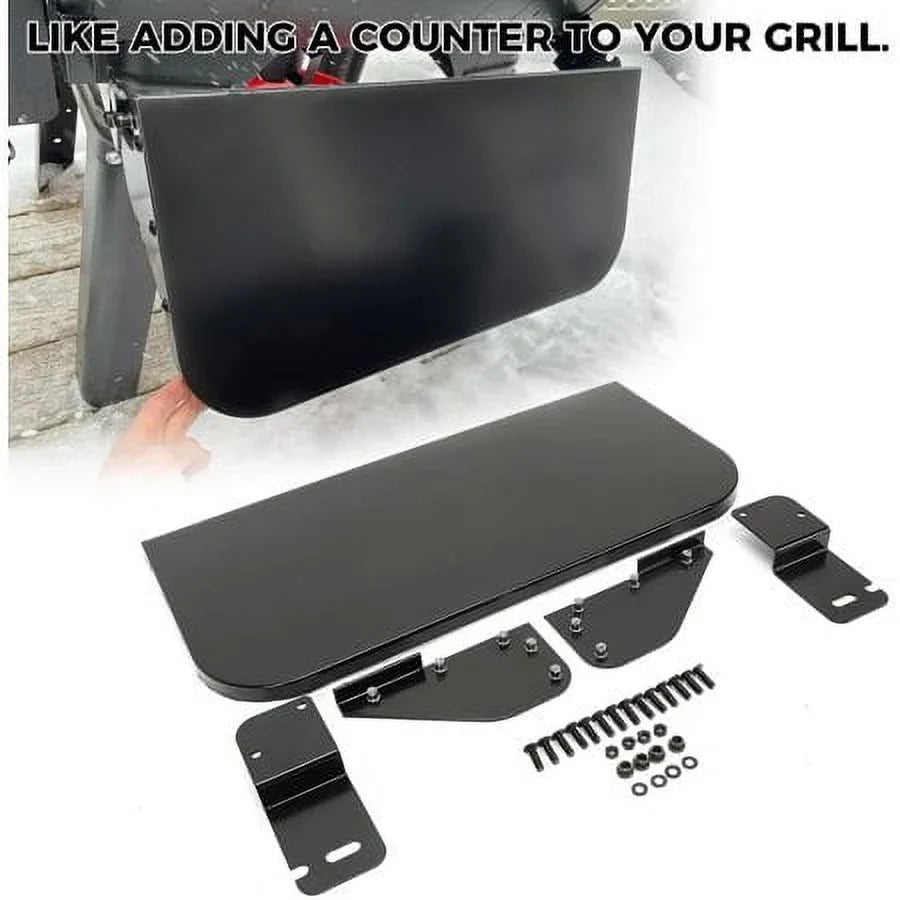 Shelf Grills All for 24" Kojem Replaces Folding Front Coated Steel Camp Chef Grille Pellet Shelf Black PGFS24 Powder