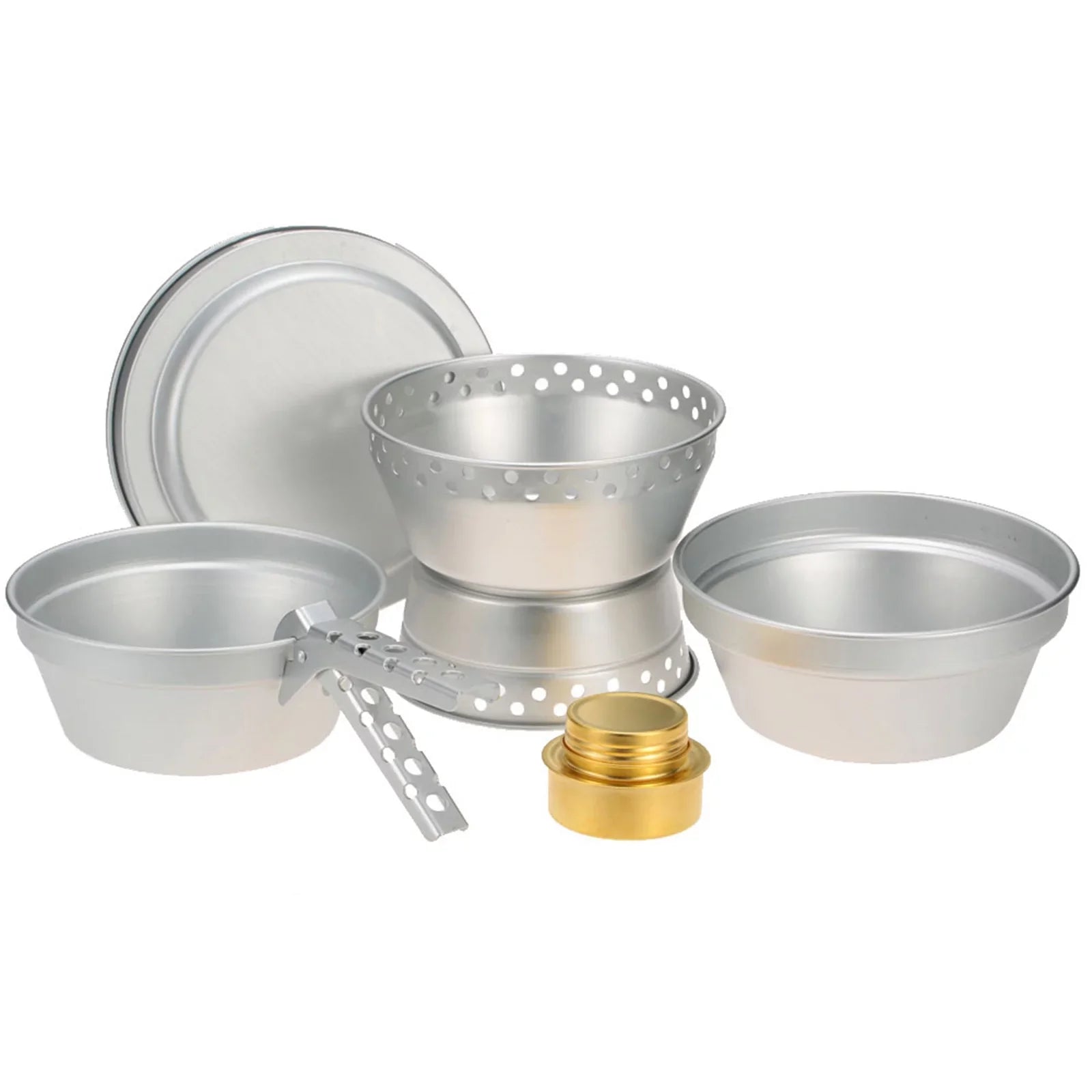 Backpacking Picnic for Spirit Cookware Pot BBQ Cooking Hiking Set Pan with Portable Yabuy Gripper Camping with Stand Mess Stove Kit