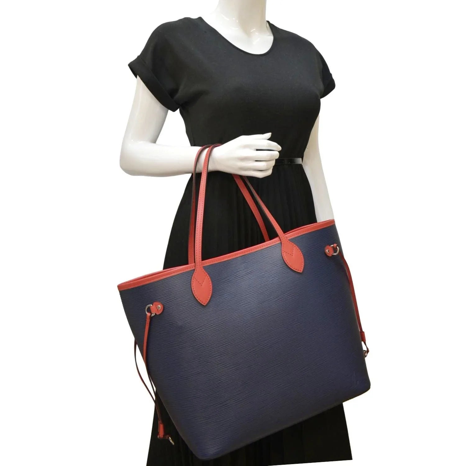 Blue Leather Tote LOUIS VUITTON Neverfull Pre-owned Shoulder Epi Bag PM